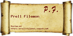 Prell Filemon névjegykártya
